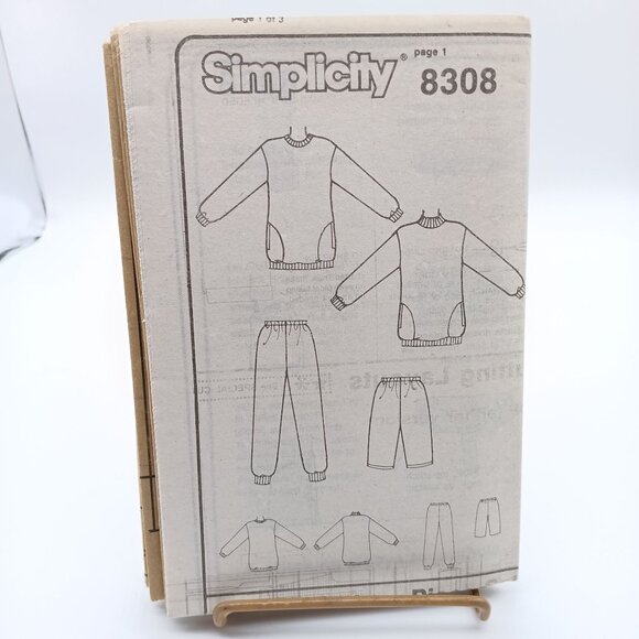 UNCUT Vintage Sewing PATTERN Simplicity 8308, Misses 1980s Top Pants and Shorts - Picture 1 of 1